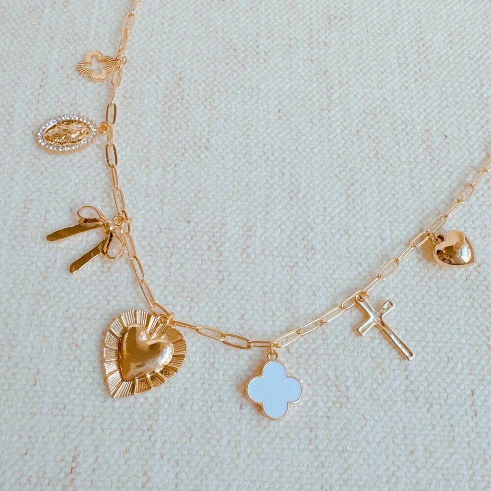 Ellison+Young Big Heart 7 Charm Necklace